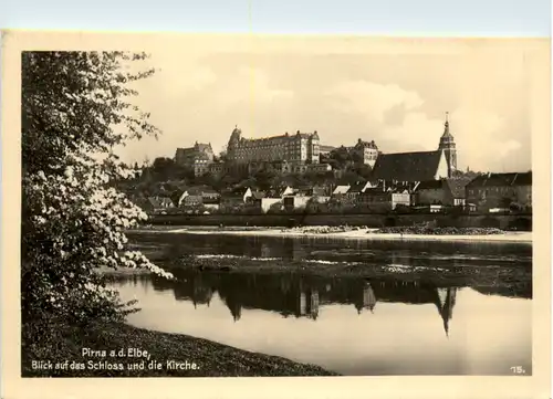 Pirna, Blick auf das Schloss und die Kirche -379826