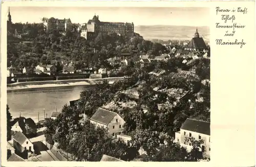 Pirna, Schloss Sonnenstein und Marienkirche -379846