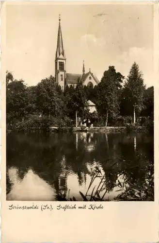 Geringswalde Sa., Grossteich mit Kirche -380570