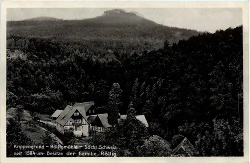 Krippengrund-Rölligmühle Sächs. Schweiz, im Besitz der Fam. Röllig -380046
