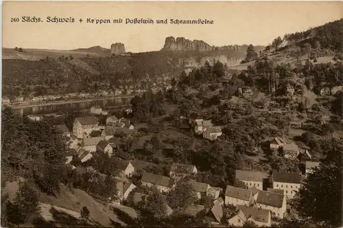 Bad Schandau, Krippen mit Postelwitz und Schrammsteine -380124