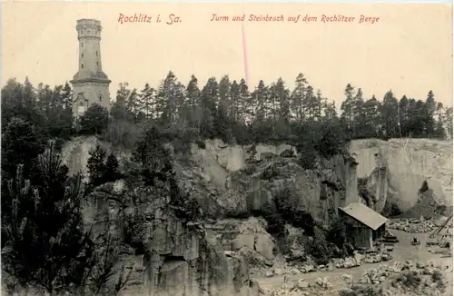 Rochlitz i.Sa., Turm und Steinbruch auf dem Rochlitzer Berge -380500