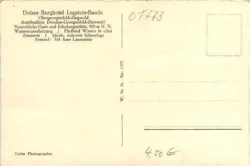 Zinnwald-Georgenfeld im Erzgeb., Berghotel Lugstein Baude -380880