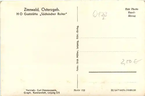 Zinnwald-Georgenfeld im Erzgebirge, HO Gaststätte Sächsischer Reiter -380856