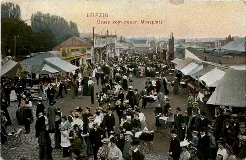 Leipzig, Gruss vom neuen Messplatz -381286