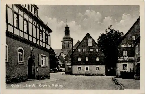 Geising i. Erzgeb., Kirche u. Rathaus -381584