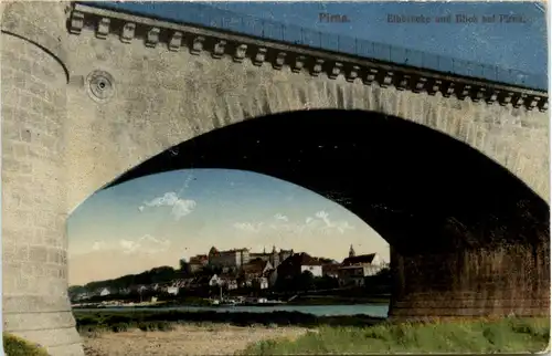 Pirna, Elbbrücke und Blick auf Pirna -381604