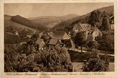 Kipsdorf i. Erzgeb., Blick von Oberkipsdorf nach Kipsdorf, Bärenfels u.S -382630