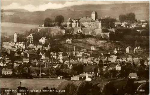 Kronach, Blick v. Süden a. Kronach u,. Burg -382072