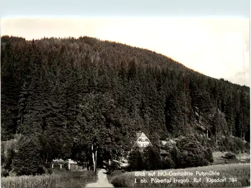 Kipsdorf, Blick auf HO-Gaststätte Putzmühle i.ob. Pöbeltal -382504