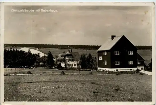 Zinnwald-Georgenfeld im Erzgeb., Zinnwaldbaude mit Nebenhaus -380858