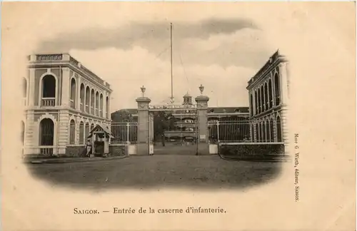 Saigon - Entree de la caserne d infanterieue -446496
