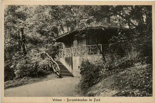 Weimar, Borkenhäuschen im Park -383170