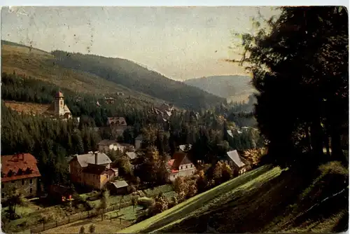 Kipsdorf i. Erzgeb., Blick von Ober-Kipsdorf nach Tal Kipsdorf von den -382628