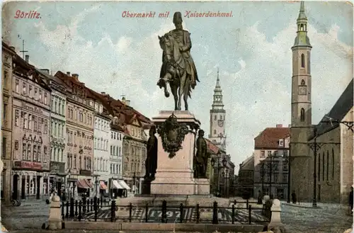 Görlitz, Obermarkt mit Kaiserdenkmal -383914