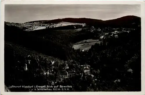Kipsdorf i. Erzgeb., Blick auf Bärenfels u. Schellerhau -382592