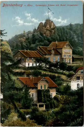 Blankenburg a. Harz, Grossvater Felsen mit Hotel Grossvater -370814