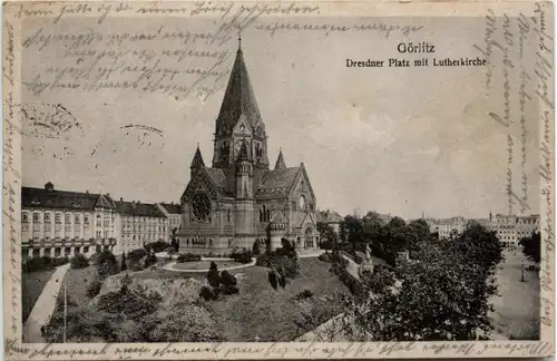 Görlitz, Dresdner Platz mit Lutherkirche -384054