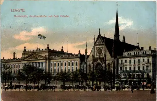 Leipzig, Universität, Paulinerkirche und Cafe Felsche -381418