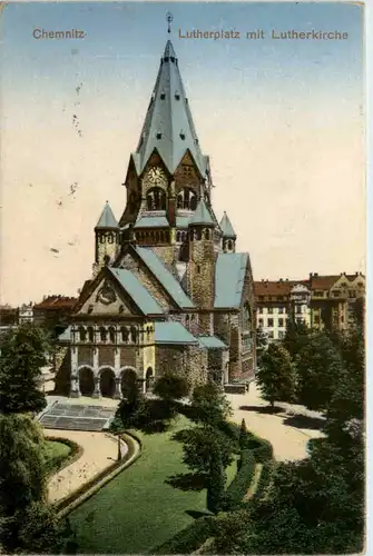 Chemnitz, Lutherplatz mit Lutherkirche -383710