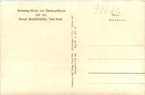 Masserberg, Rennsteig-Warte mit Hartungsklause -381922