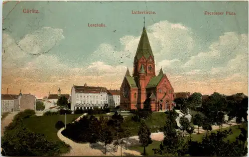 Görlitz, Lesehalle, Lutherkirche, Dresdener Platz -383888