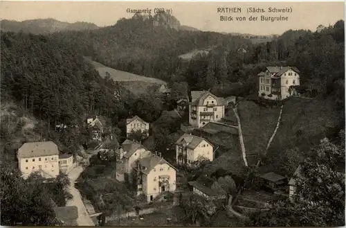 Rathen, Sächs. Schweiz, Blick von der Burgruine -384740