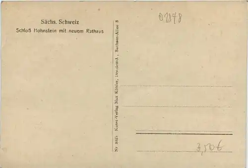 Hohnstein, Sächs.Schweiz, Schloss mit neuem Rathaus -385504