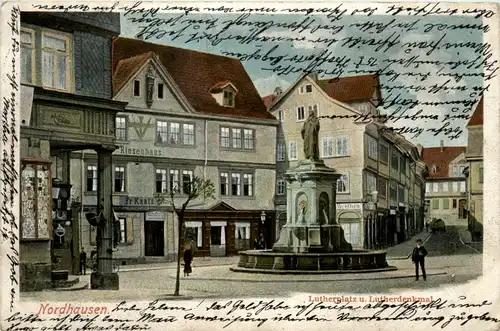 Nordhausen, Lutherplatz und Lutherdenkmal -384286