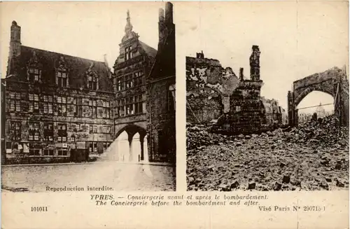 Ypres - Little Museum before and after bombardement -101198