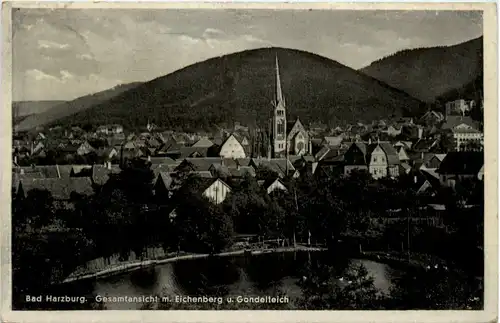 Bad Harzburg, Gesamtansicht m. Eichenberg und Gondelteich -384882