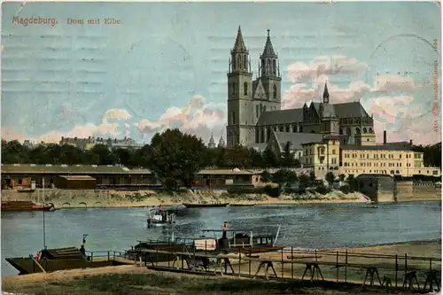 Magdeburg, Dom mit Elbe -385760