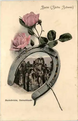 Bastei Brücke - Steinschleuder, Bastei -385682