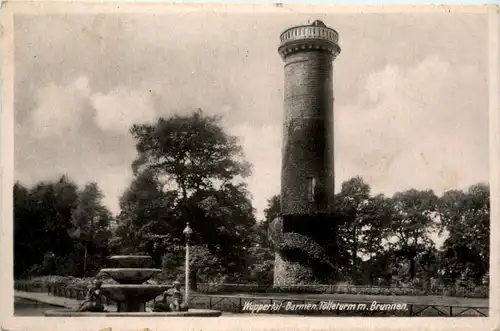 Wuppertal-Barmen, Tölleturm m. Brunnen -385858