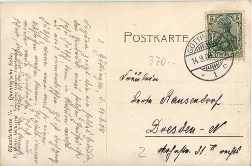 Göttingen, Künstlerkarte , Quentinsche Eck -386210