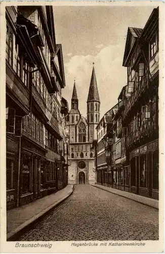 Braunschweig, Hagenbrücke mit Katharinenkirche -386282