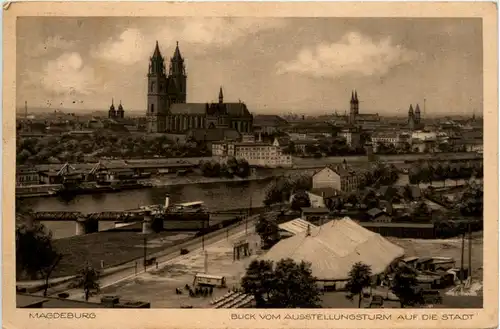 Magdeburg, Blick vom Ausstellungsturm auf die Stadt -384792
