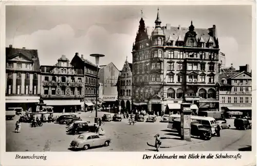 Braunschweig, Der Kohlmarkt mit Blick in die Schuhstrasse -386854