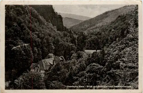 Ilsenburg, Blick auf ilsenstein und Ilsensteinheime -384972