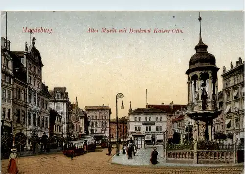 Magdeburg, Alter Markt mit Denkmal Kaiser Otto -386782
