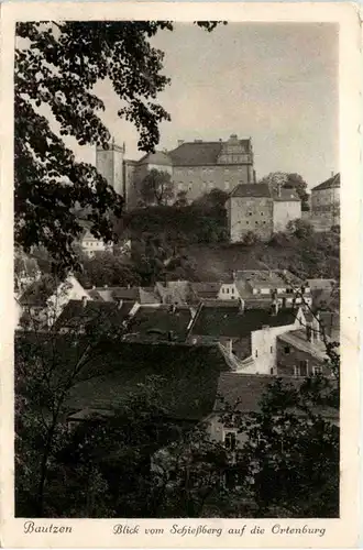 Bautzen, Blick vom Schiessberg auf die Ortenburg -387160