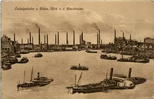 Ludwigshafen, Blick v.d. Rheinbrücke -387882