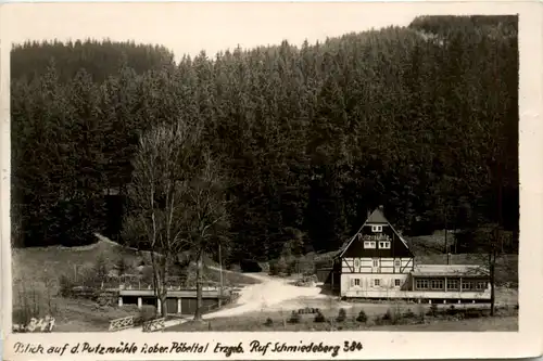 Blick auf Gaststätte und Fremdenhof Putzmühle im Pöbeltal Erzgeb. -387610