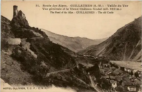 Guillaumes - Vallee du Var - Vue generale et le Vieux Chateau feodal -367386