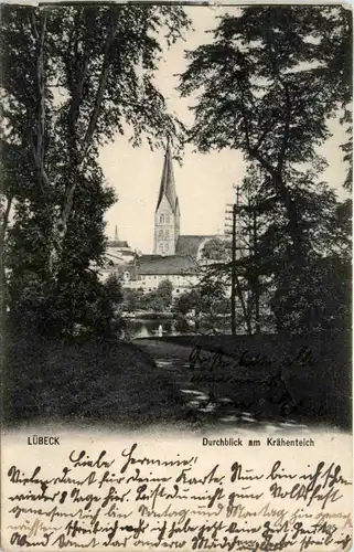 Lübeck, duchblick am Krähenteich -388504