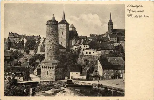 Bautzen, Spree mit Wasserturm -387156