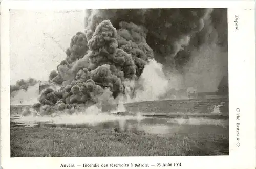 Anvers - Incendie des reservoirs a petrole 1904 -99974