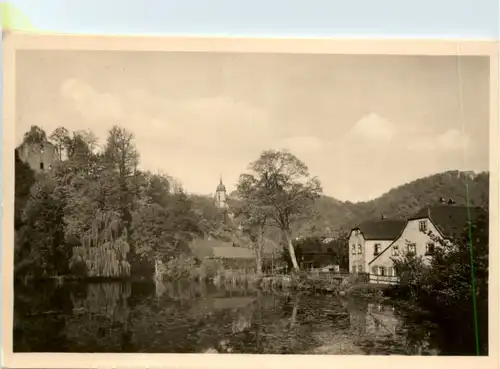 Tharandt, Schlossteich mit Blick zur Ruine -389494