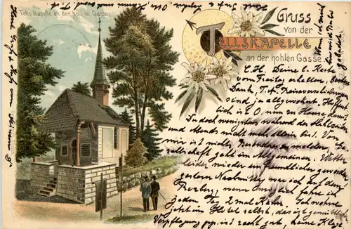 Gruss von der Tellskapelle - Litho -UPU -454796