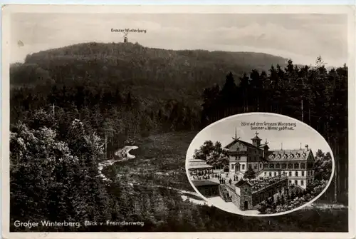 Sächs. Schweiz, Berghotel Grosser Winterberg, Blick vom Fremdenweg -388964